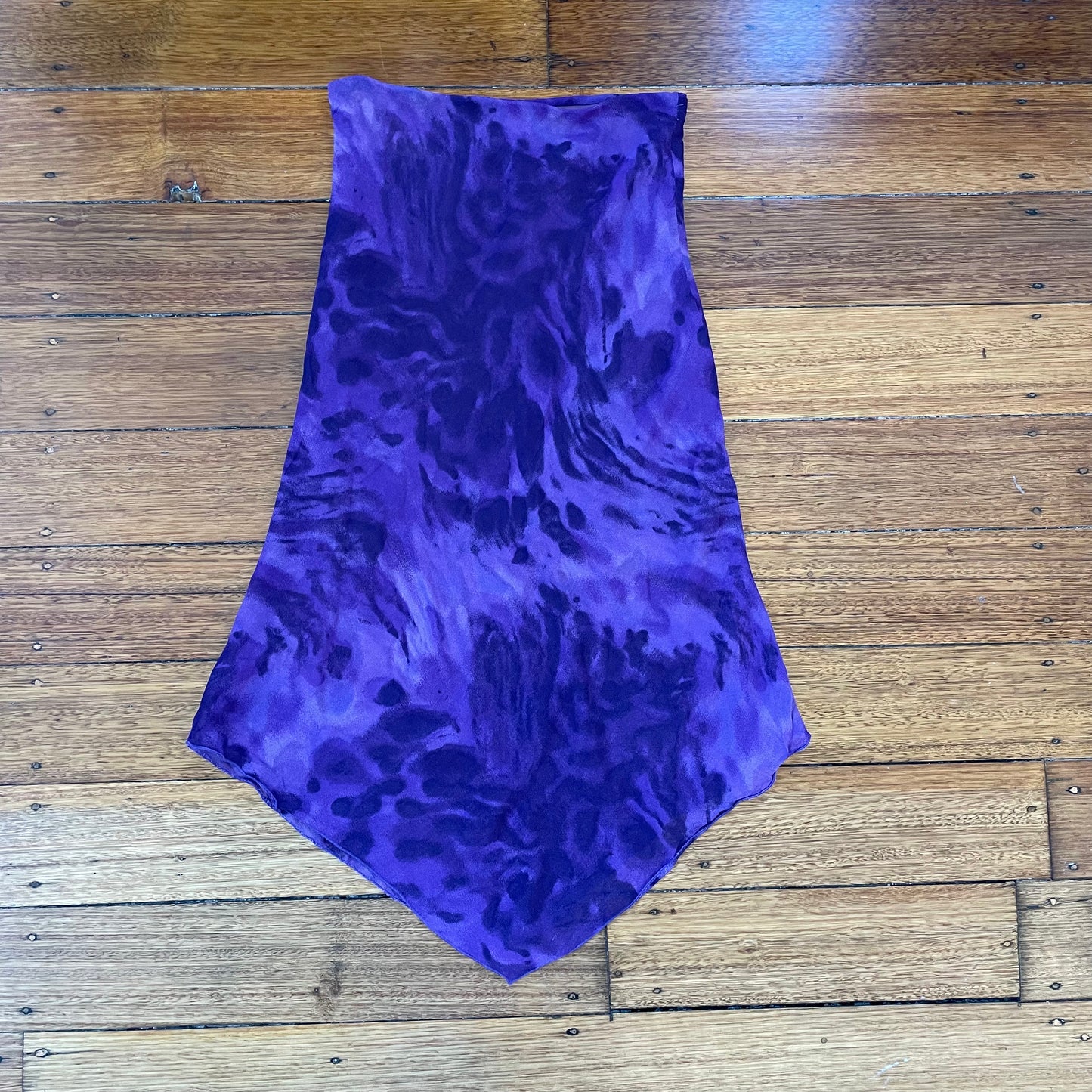 graphic purple midi skirt