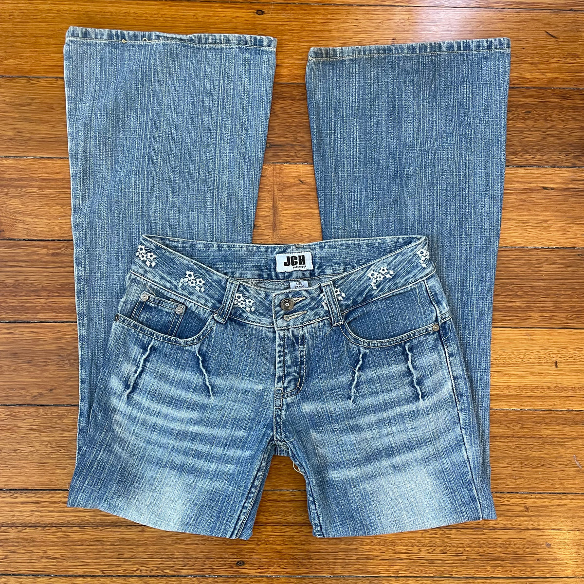 light denim flared jeans