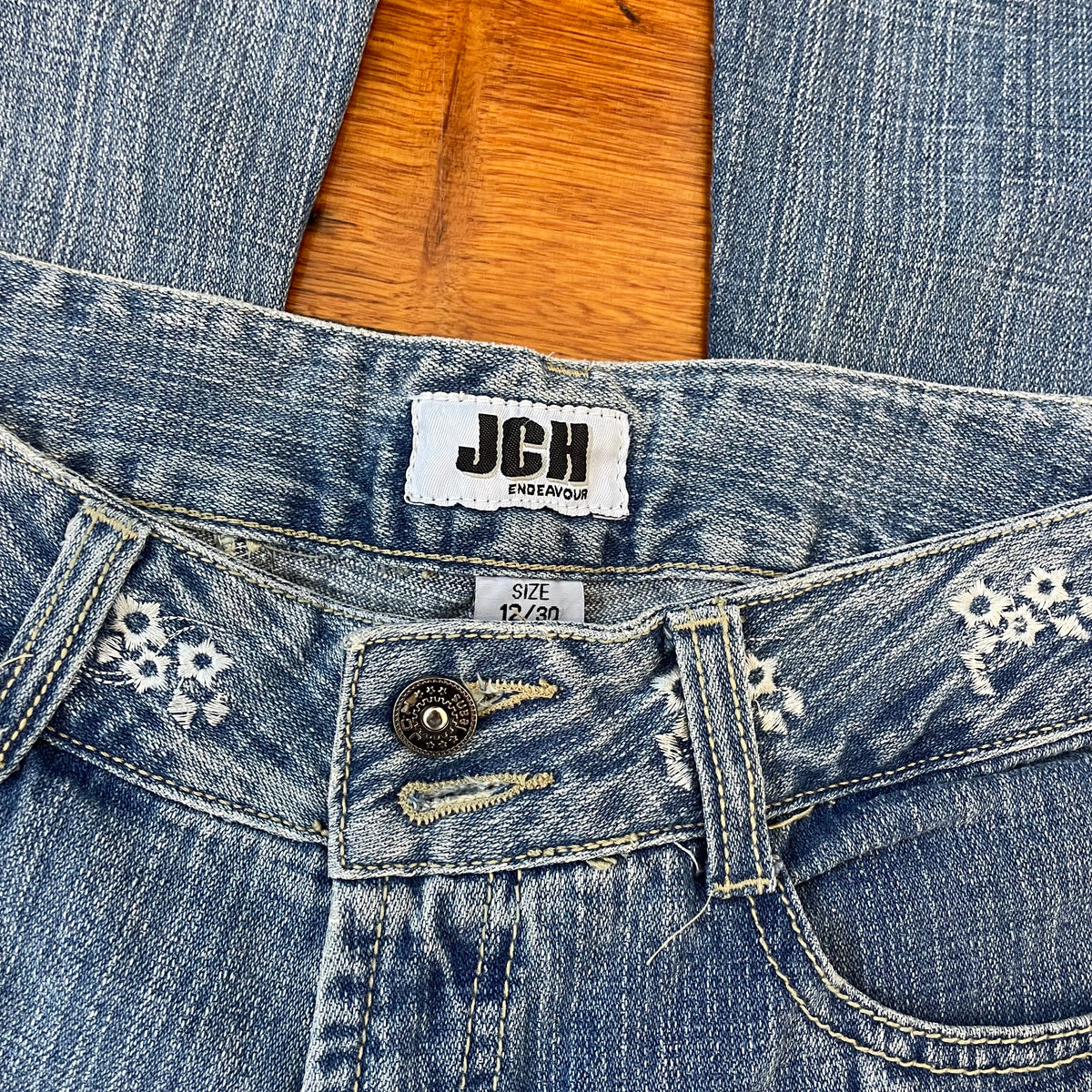 light denim flared jeans
