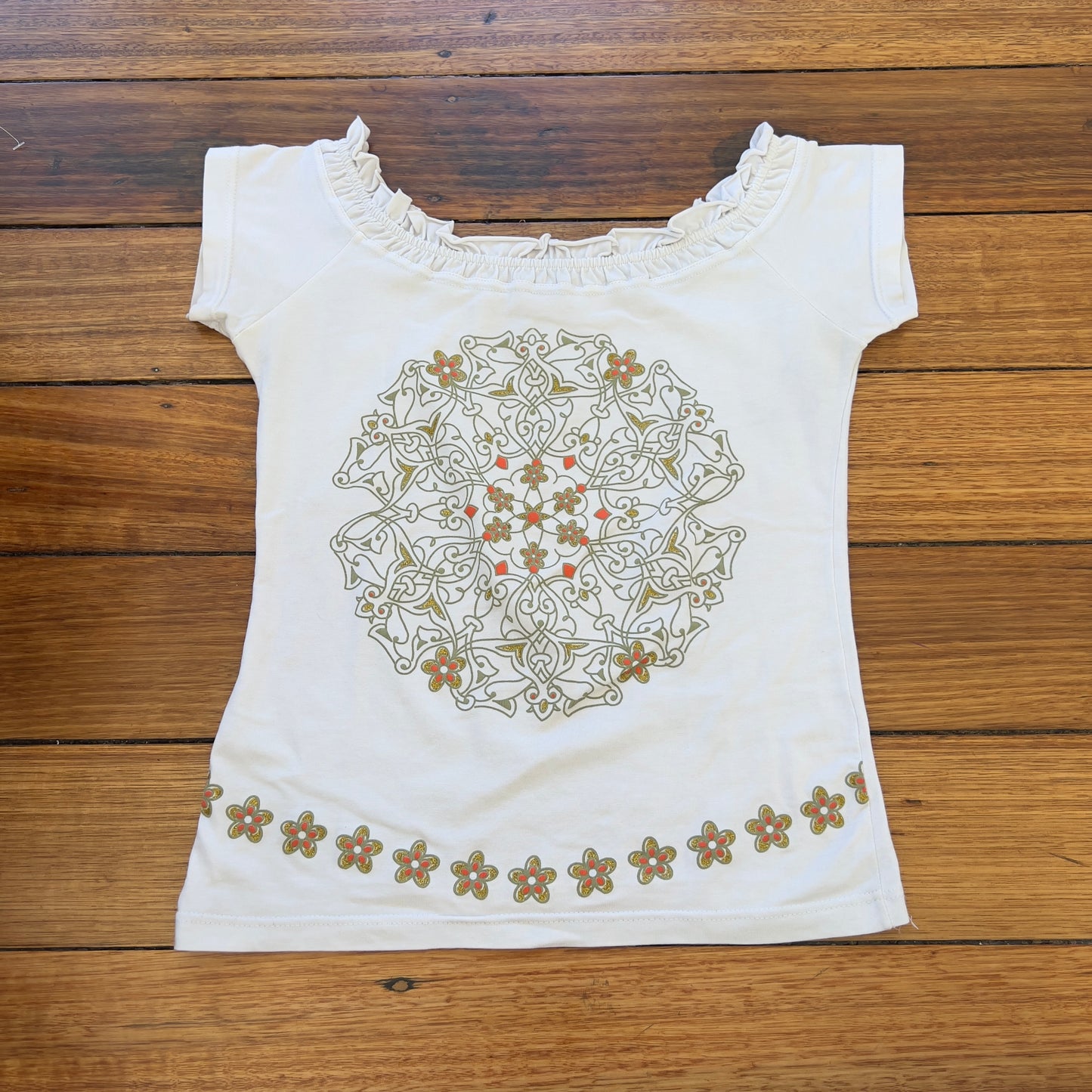 graphic off-shoulder top