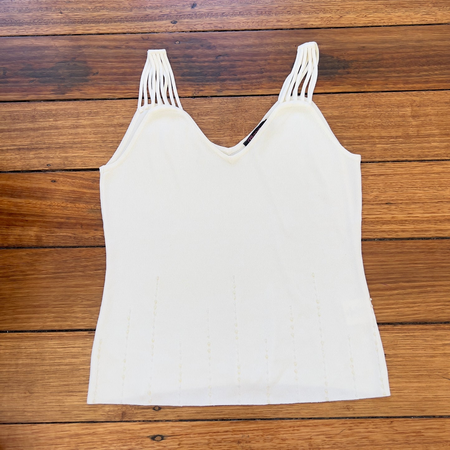 white beaded tank