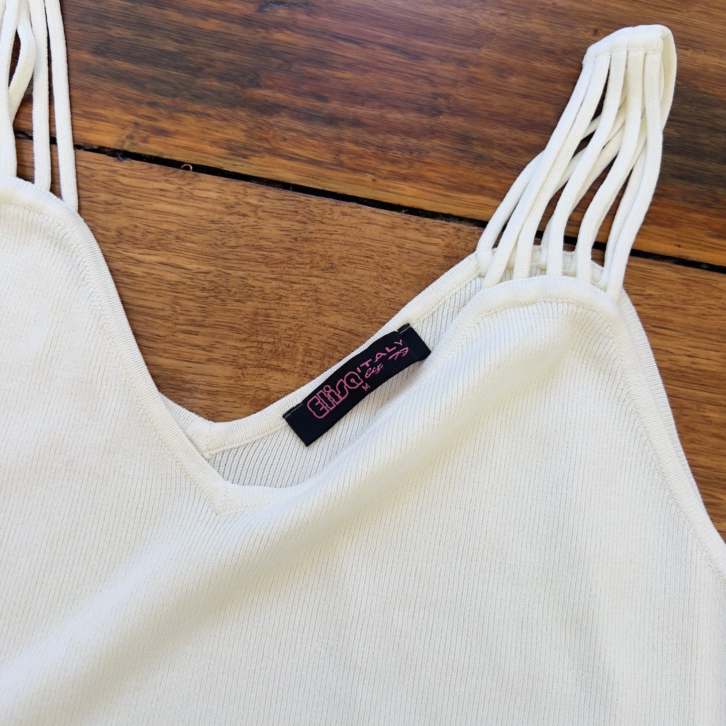 white beaded tank