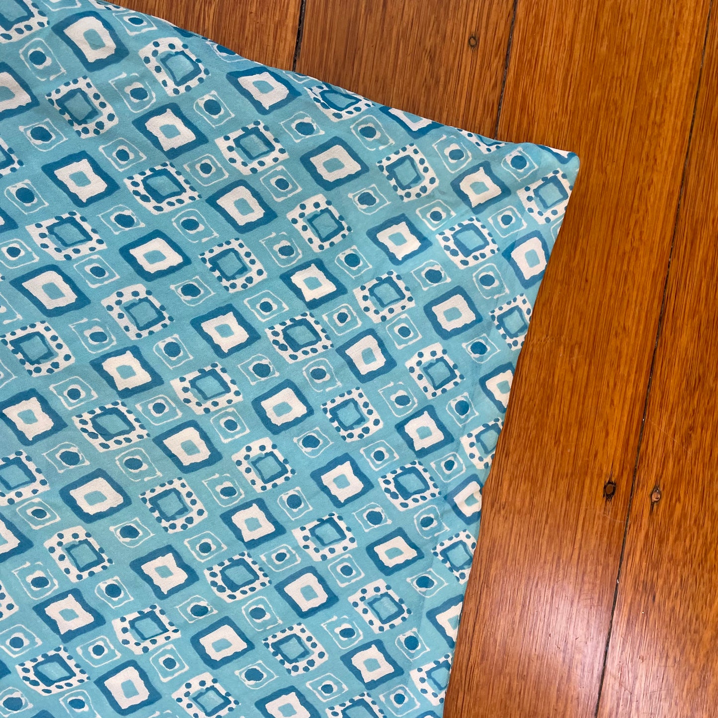 graphic blue midi skirt