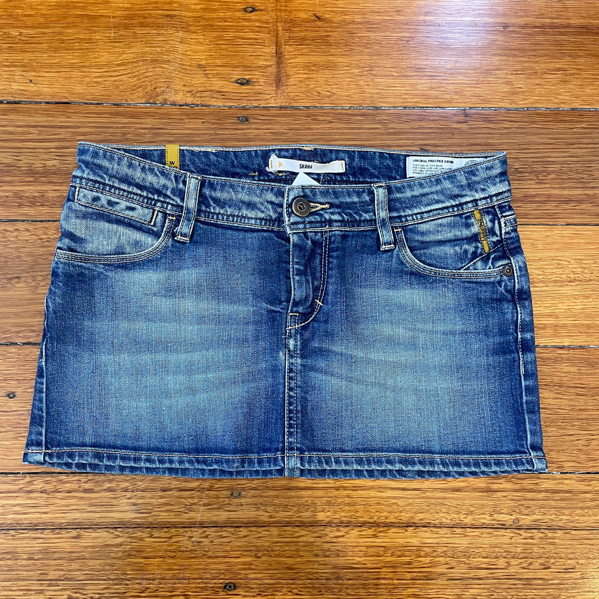 denim mini skirt