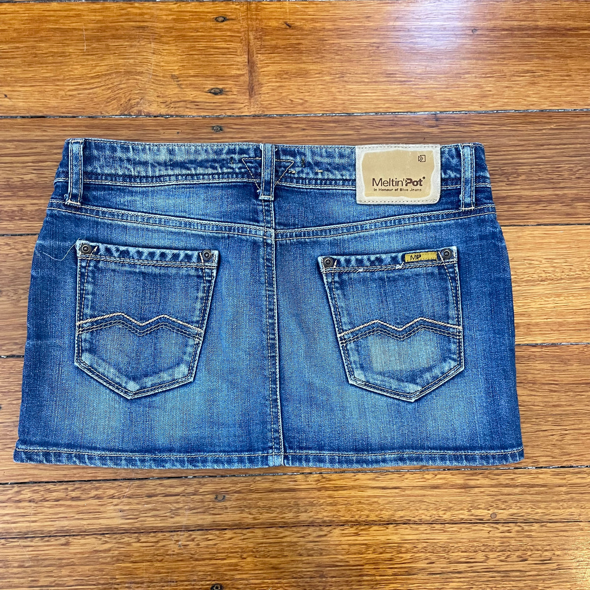 denim mini skirt