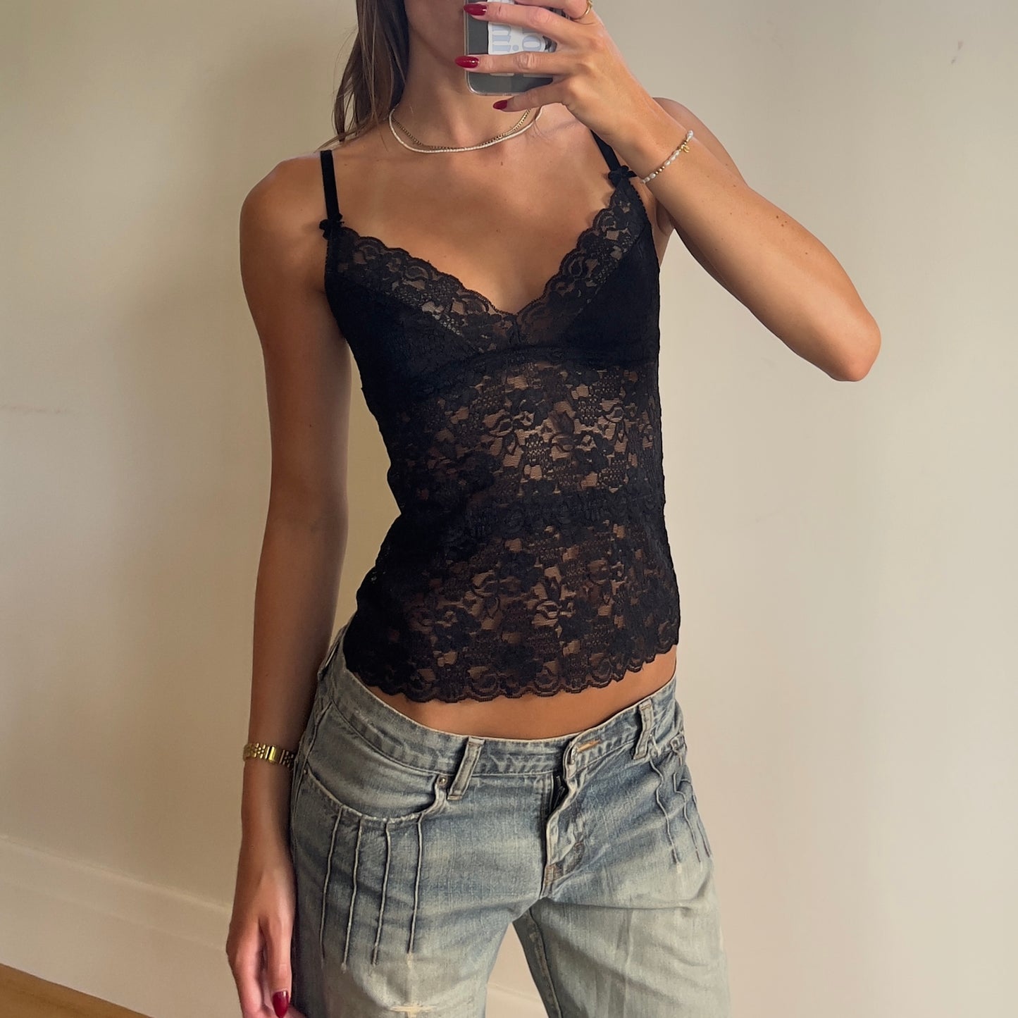 black lace cami