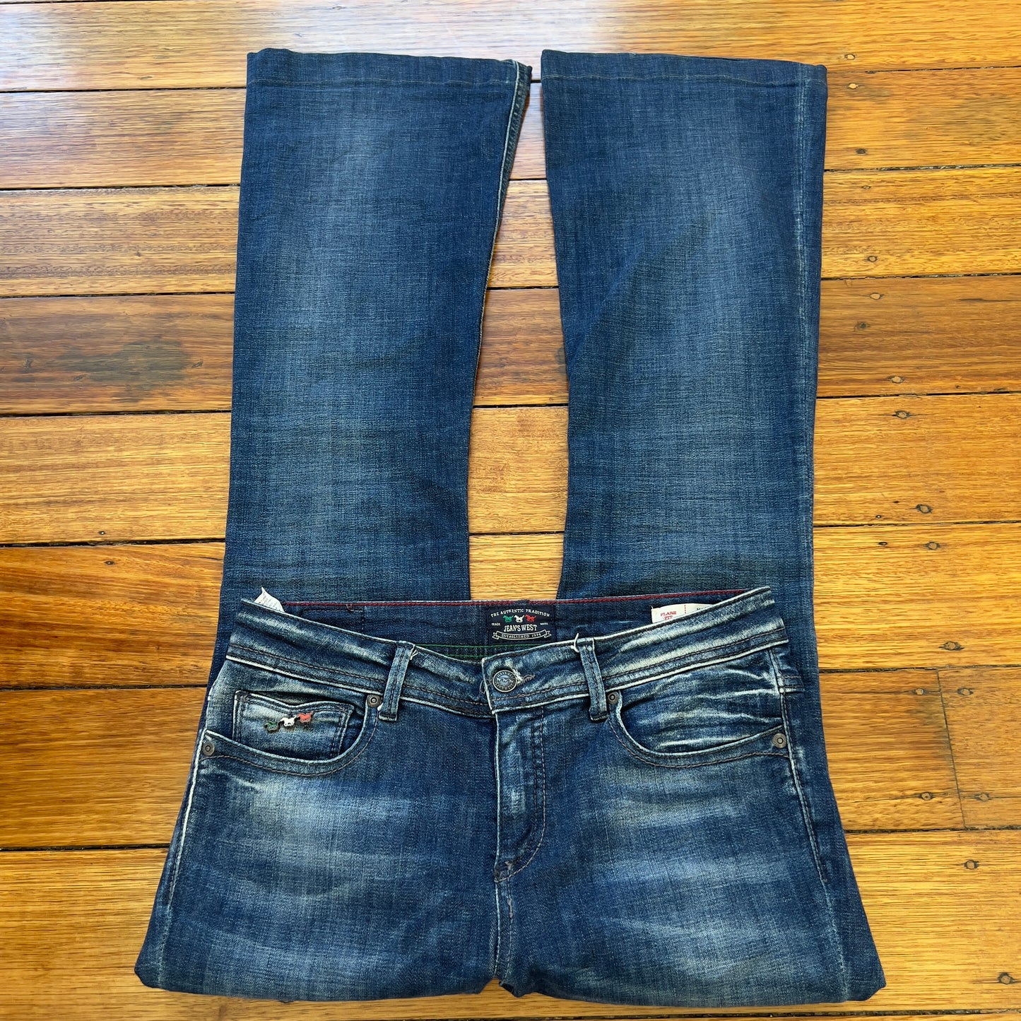dark denim bootcut jeans