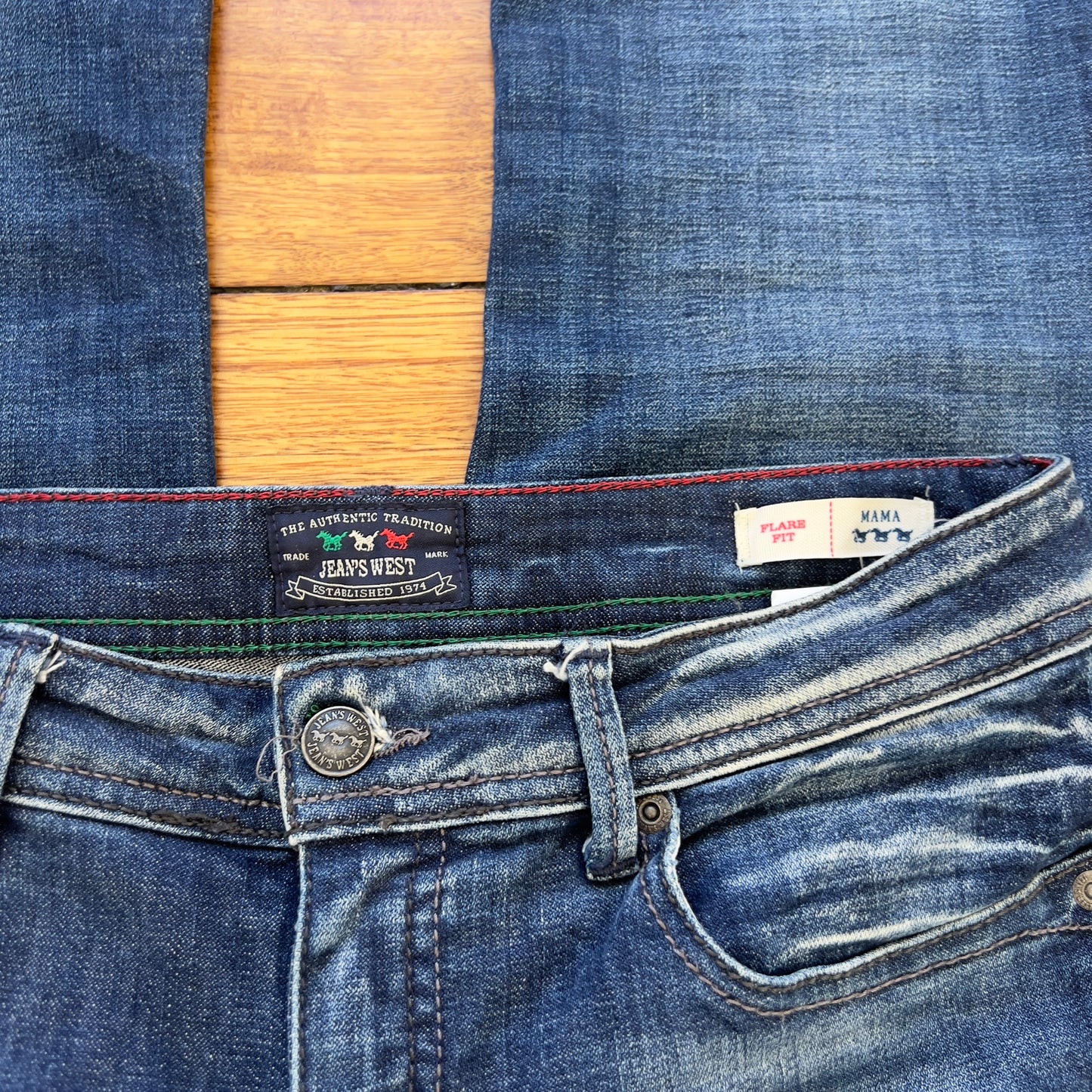 dark denim bootcut jeans