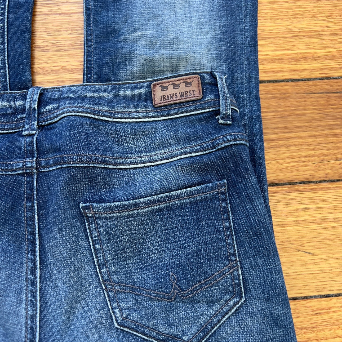 dark denim bootcut jeans