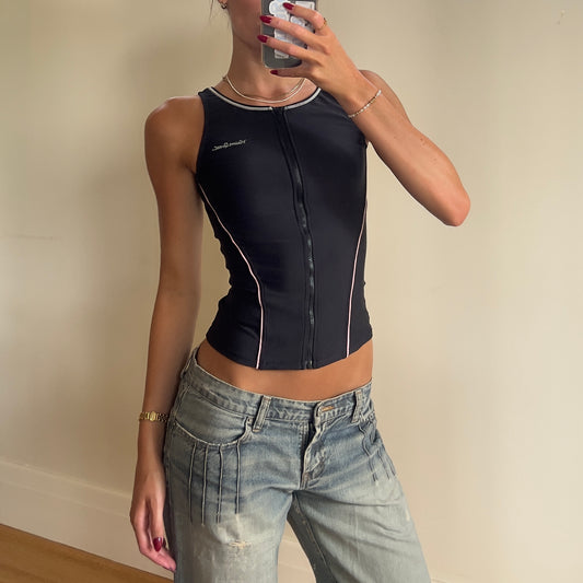 2000s zip-up sports tank