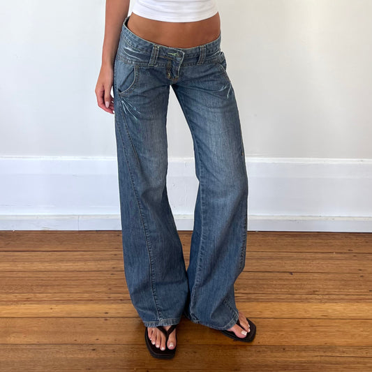 low rise wide leg jeans
