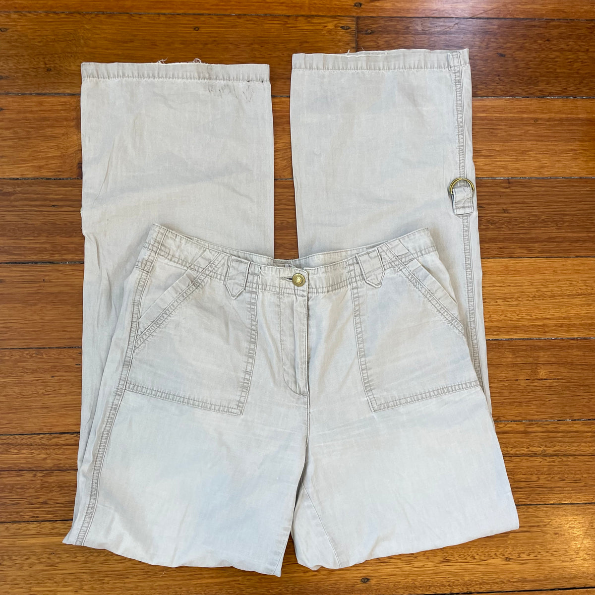 beige cotton pants