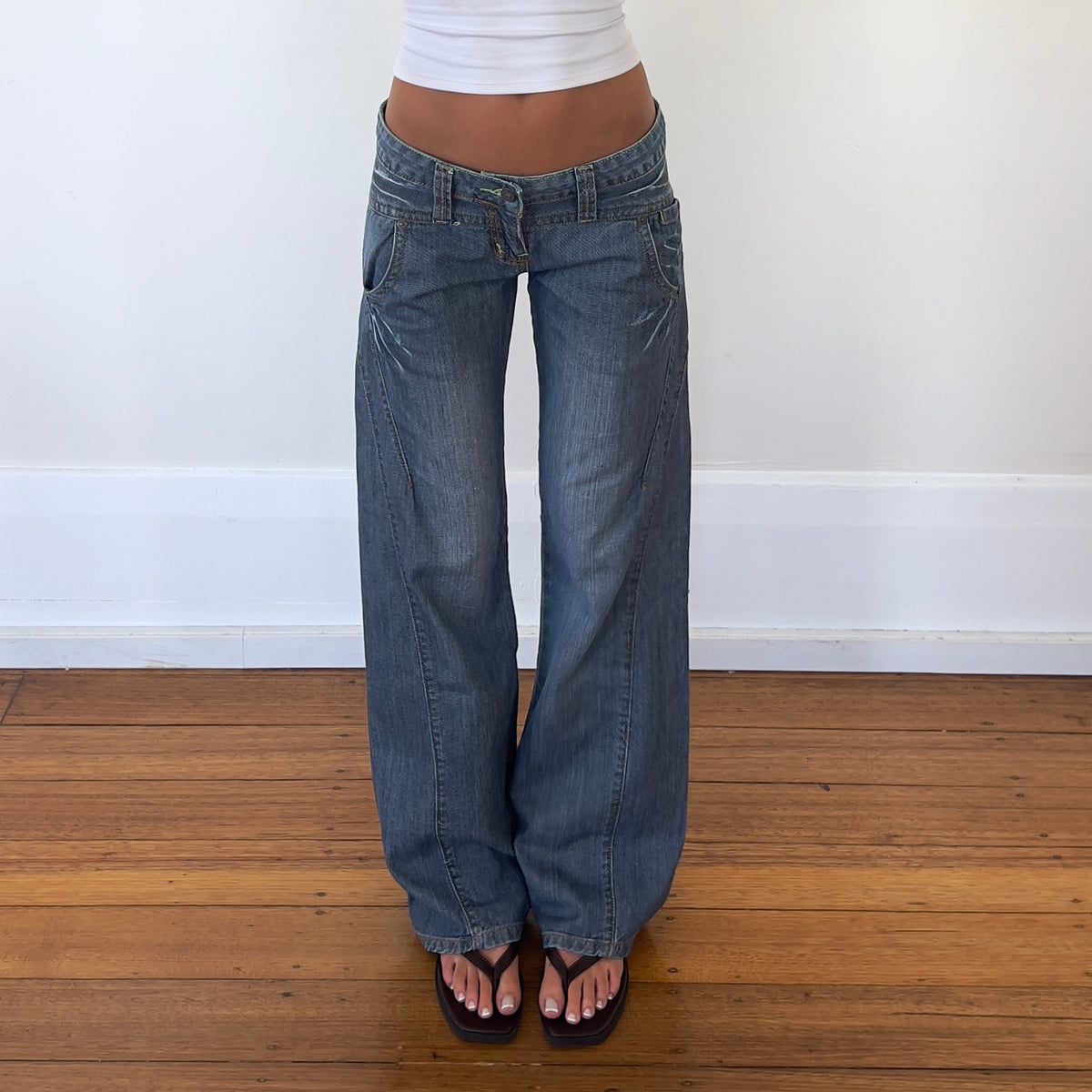 low rise wide leg jeans