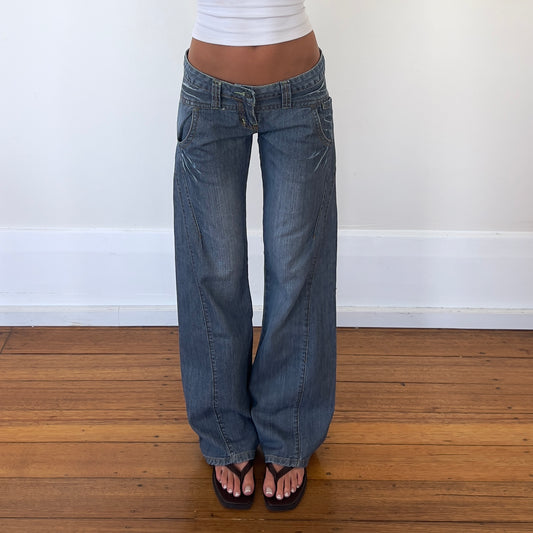 low rise wide leg jeans