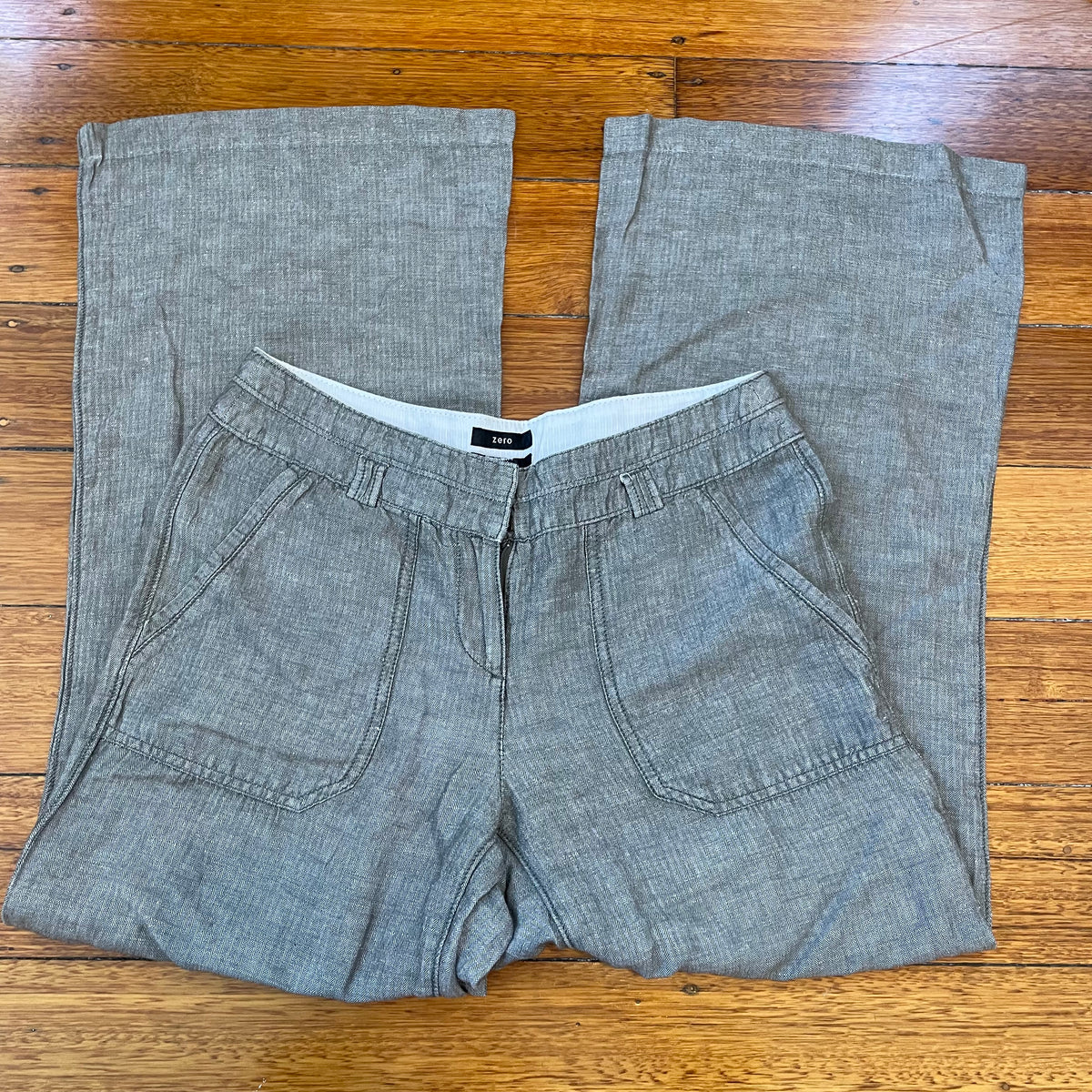 grey wide leg pants
