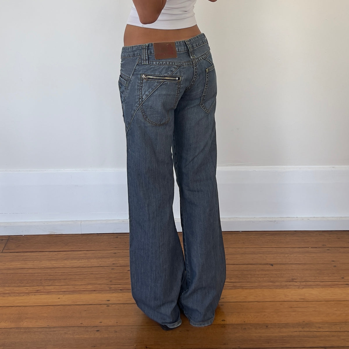low rise wide leg jeans