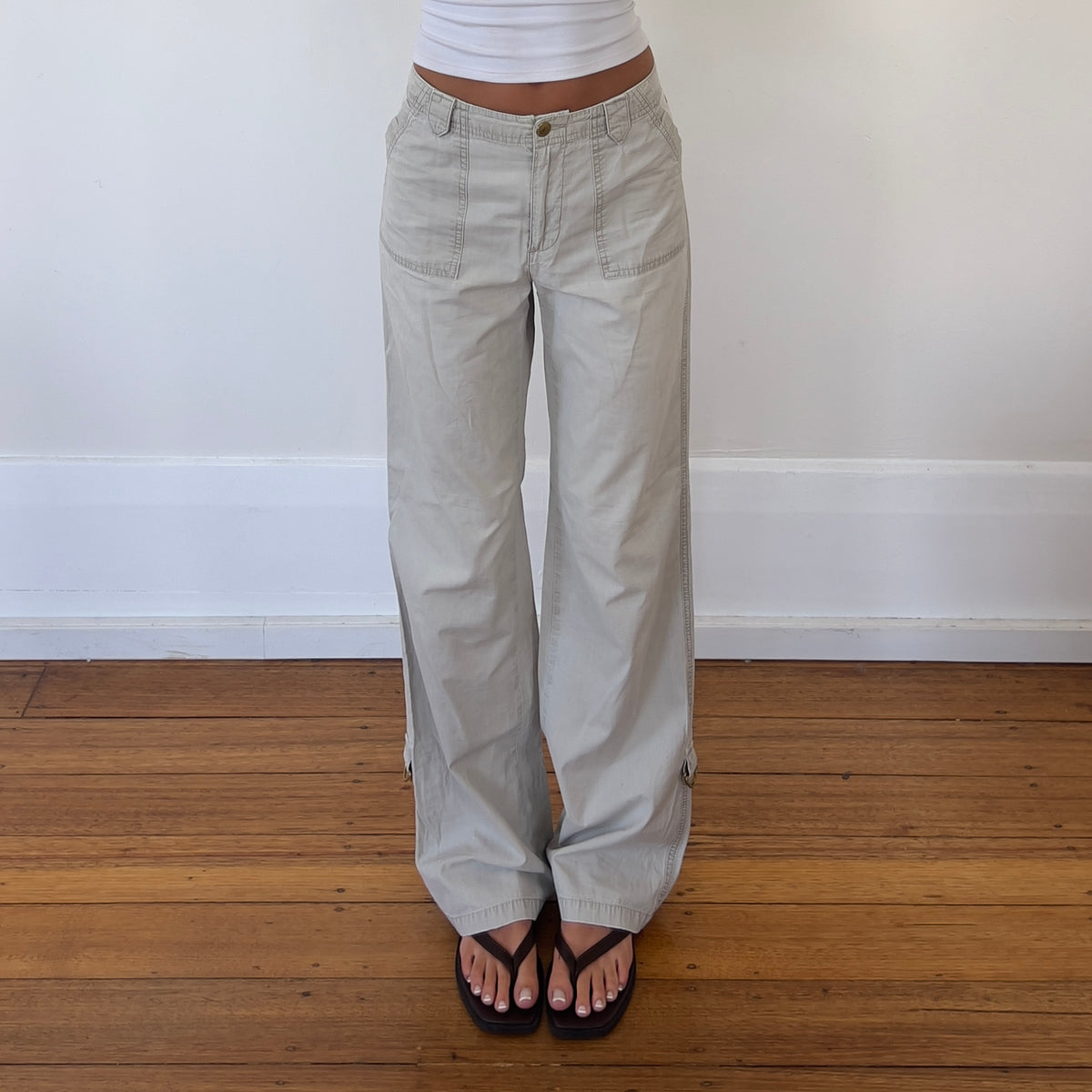 beige cotton pants