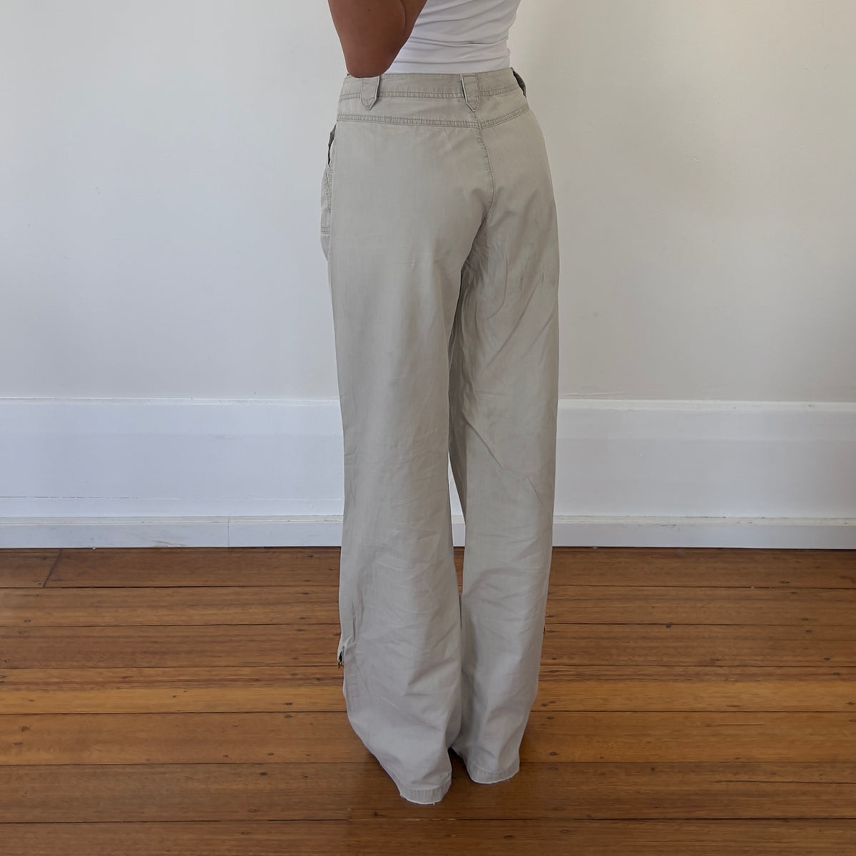 beige cotton pants