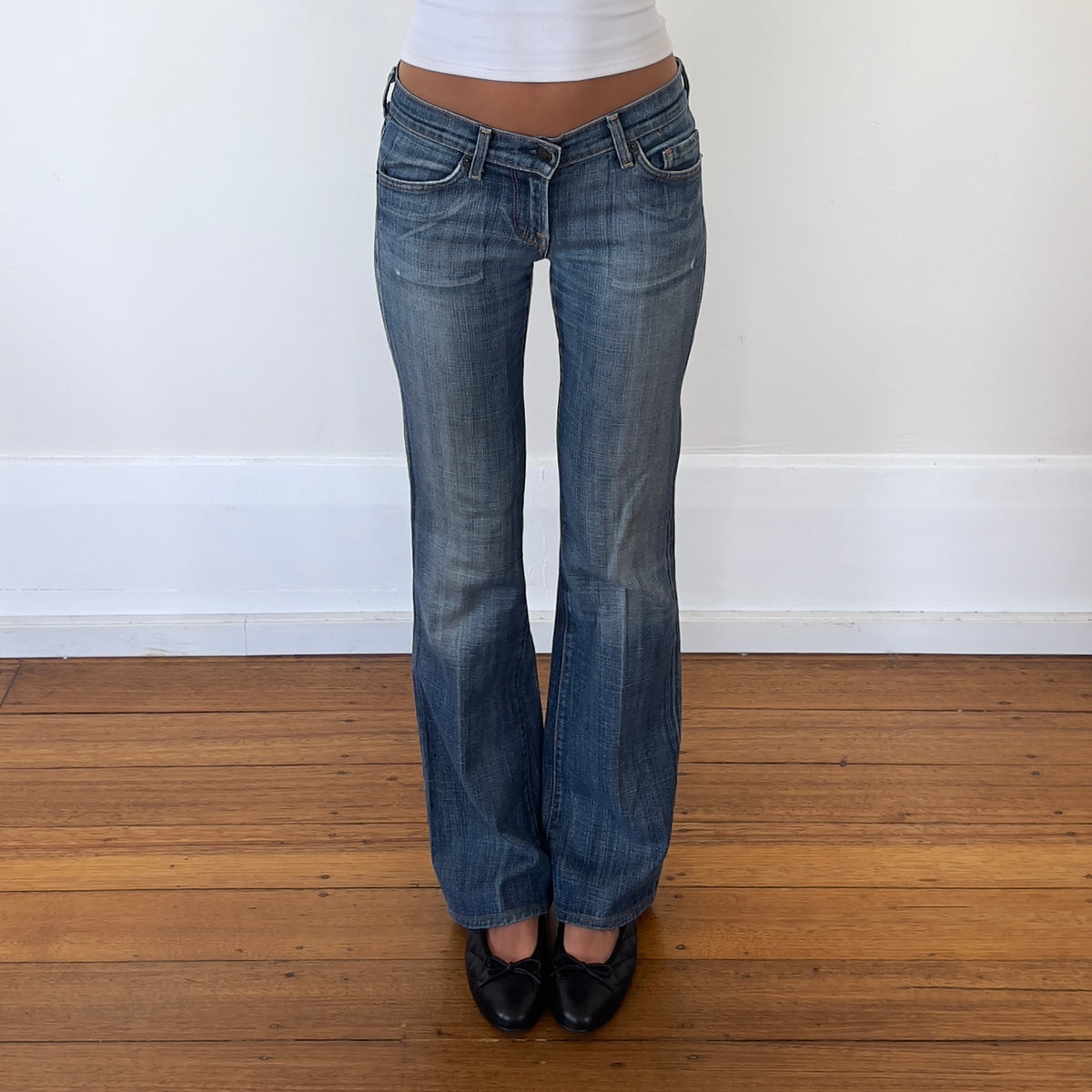low rise bootcut jeans