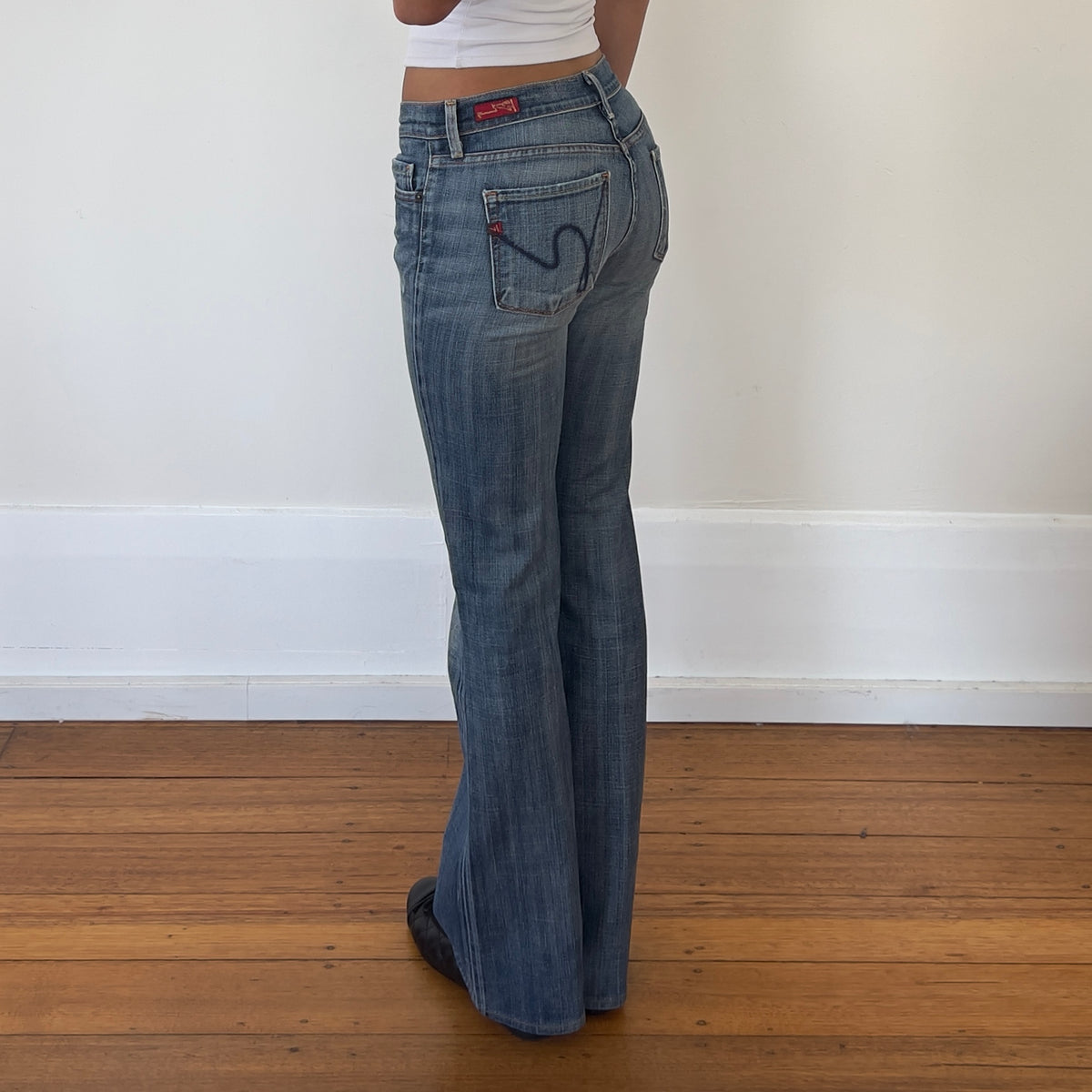 low rise bootcut jeans