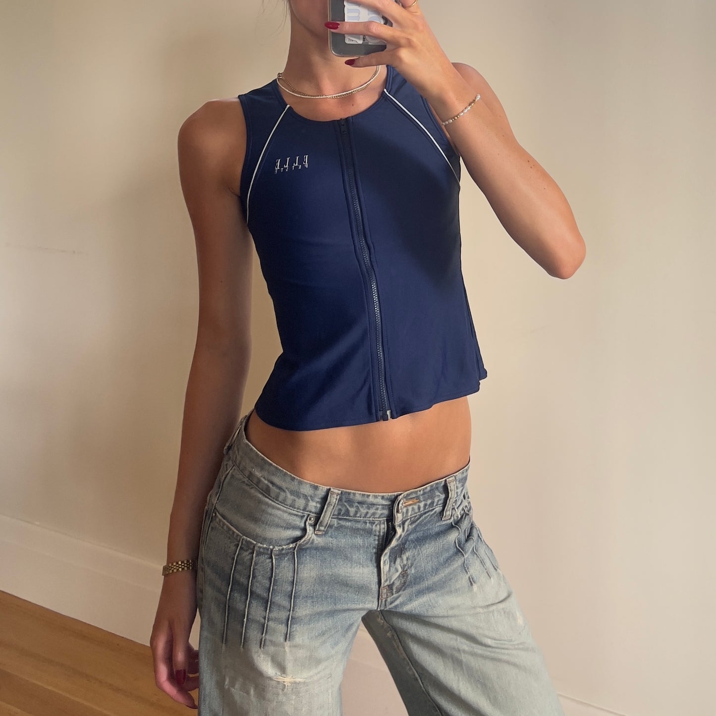2000s zip-up sports tank
