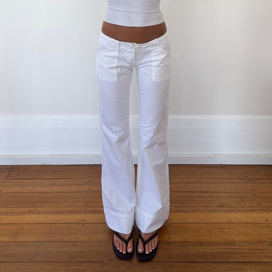 white cotton pants