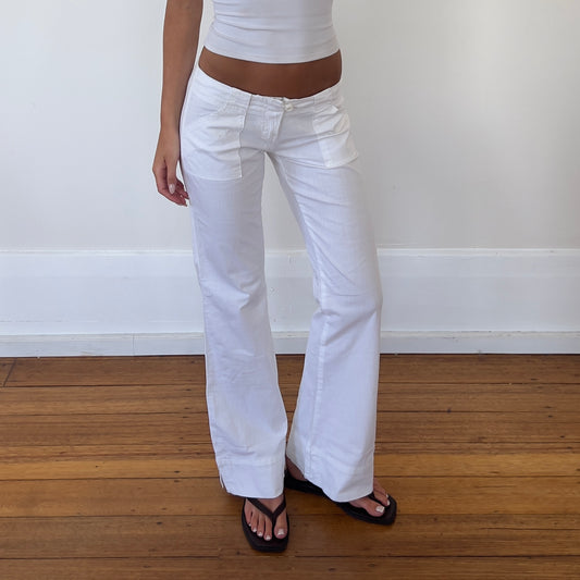 white cotton pants