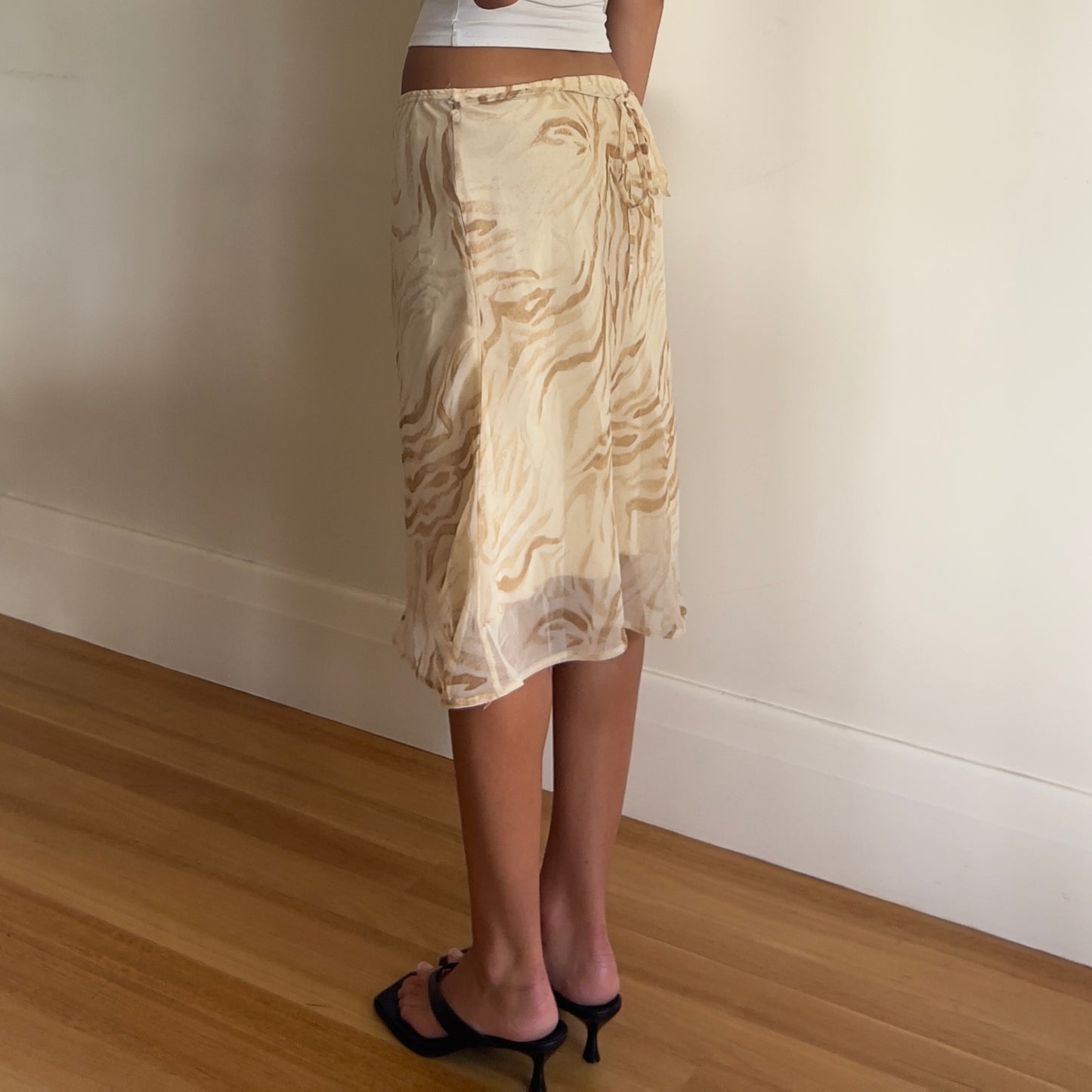 90s printed midi skirt