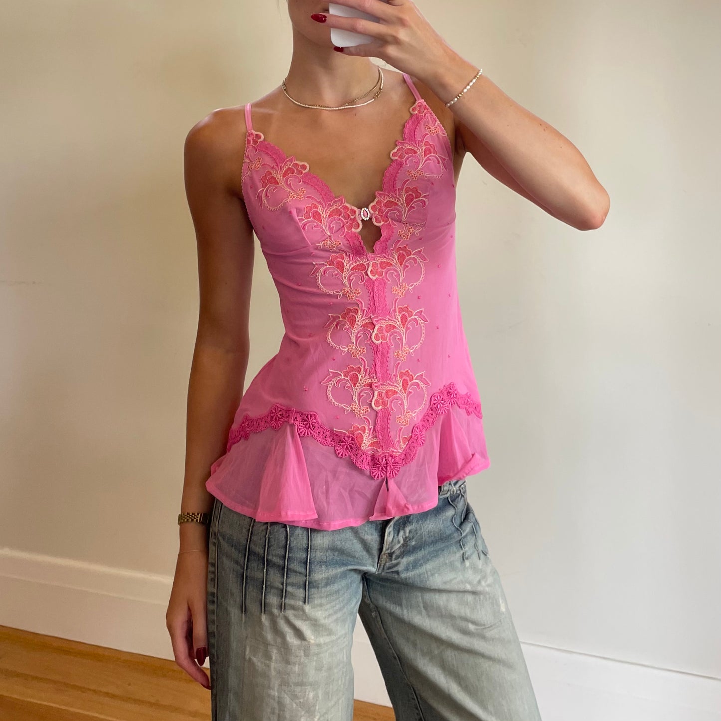2000s pink cami