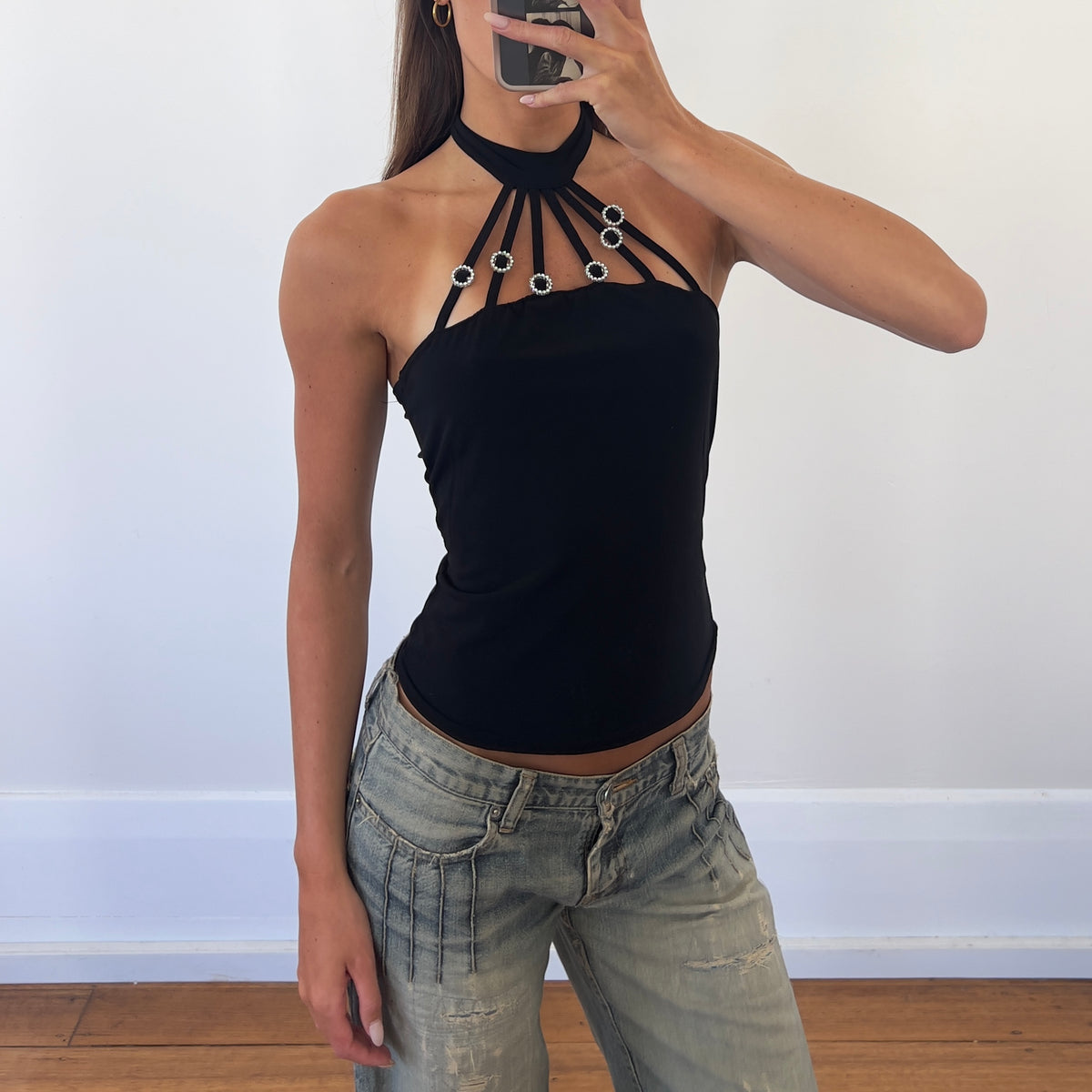 black halter top