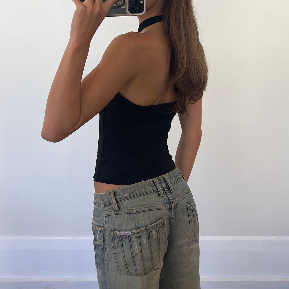 black halter top