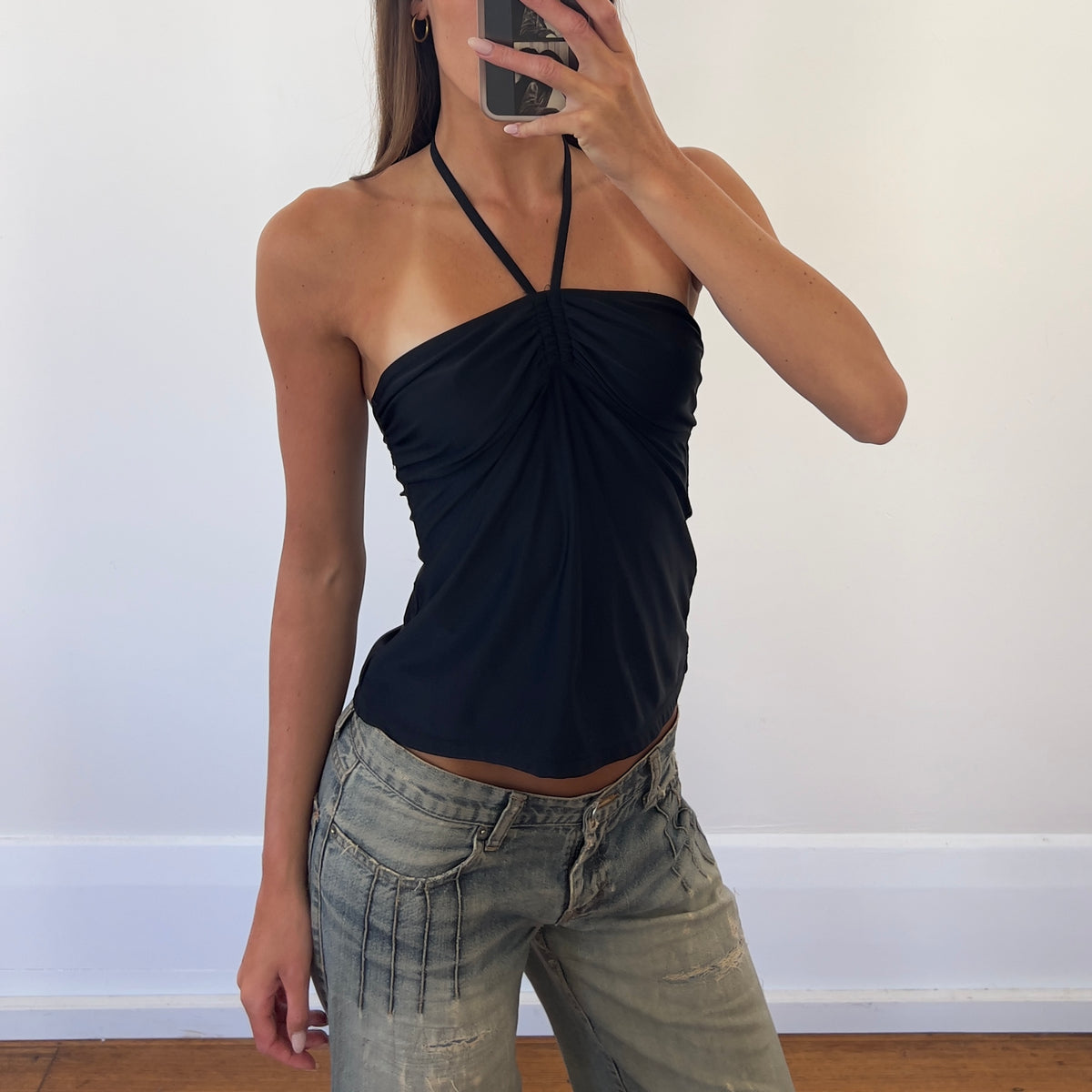 black halter top