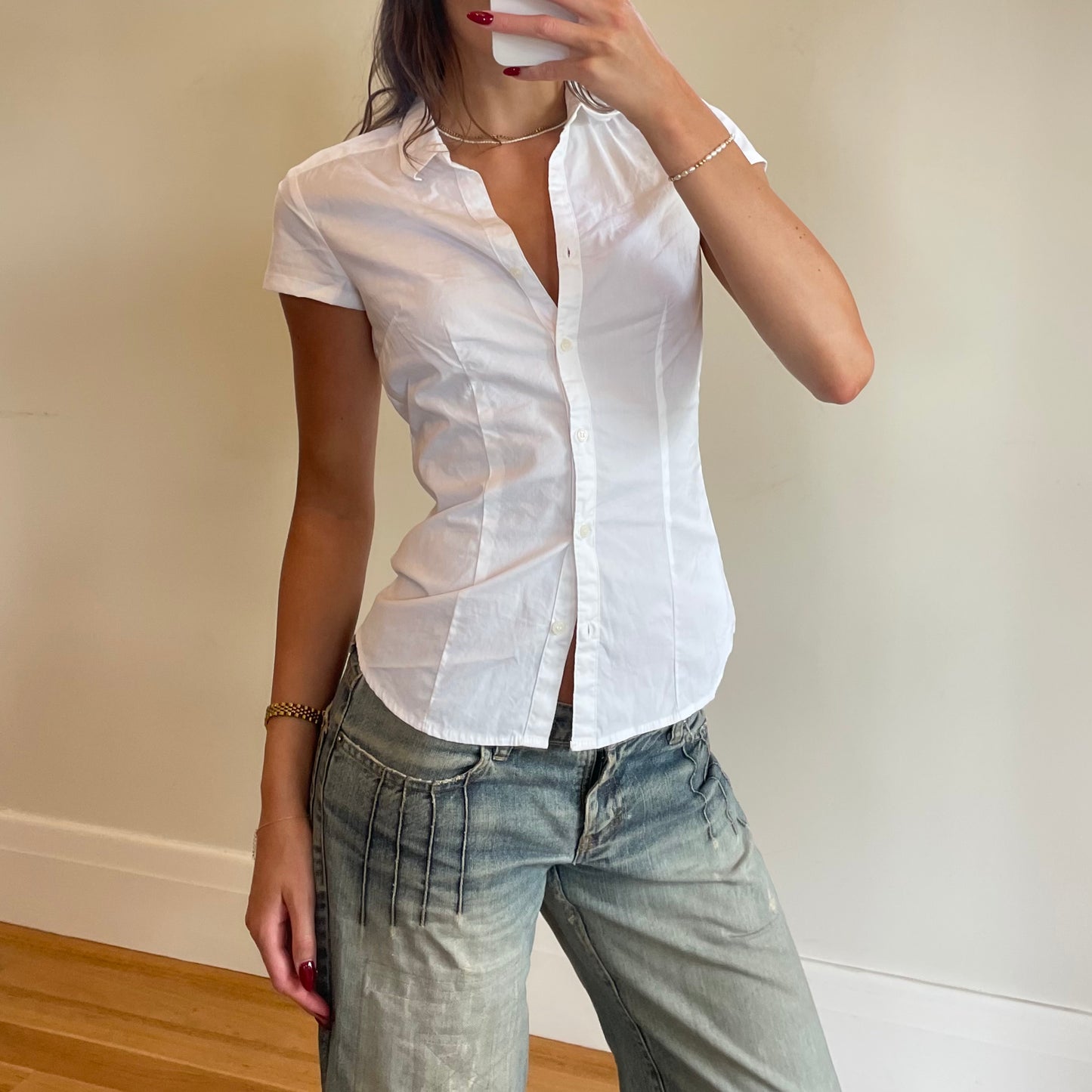 white button up shirt