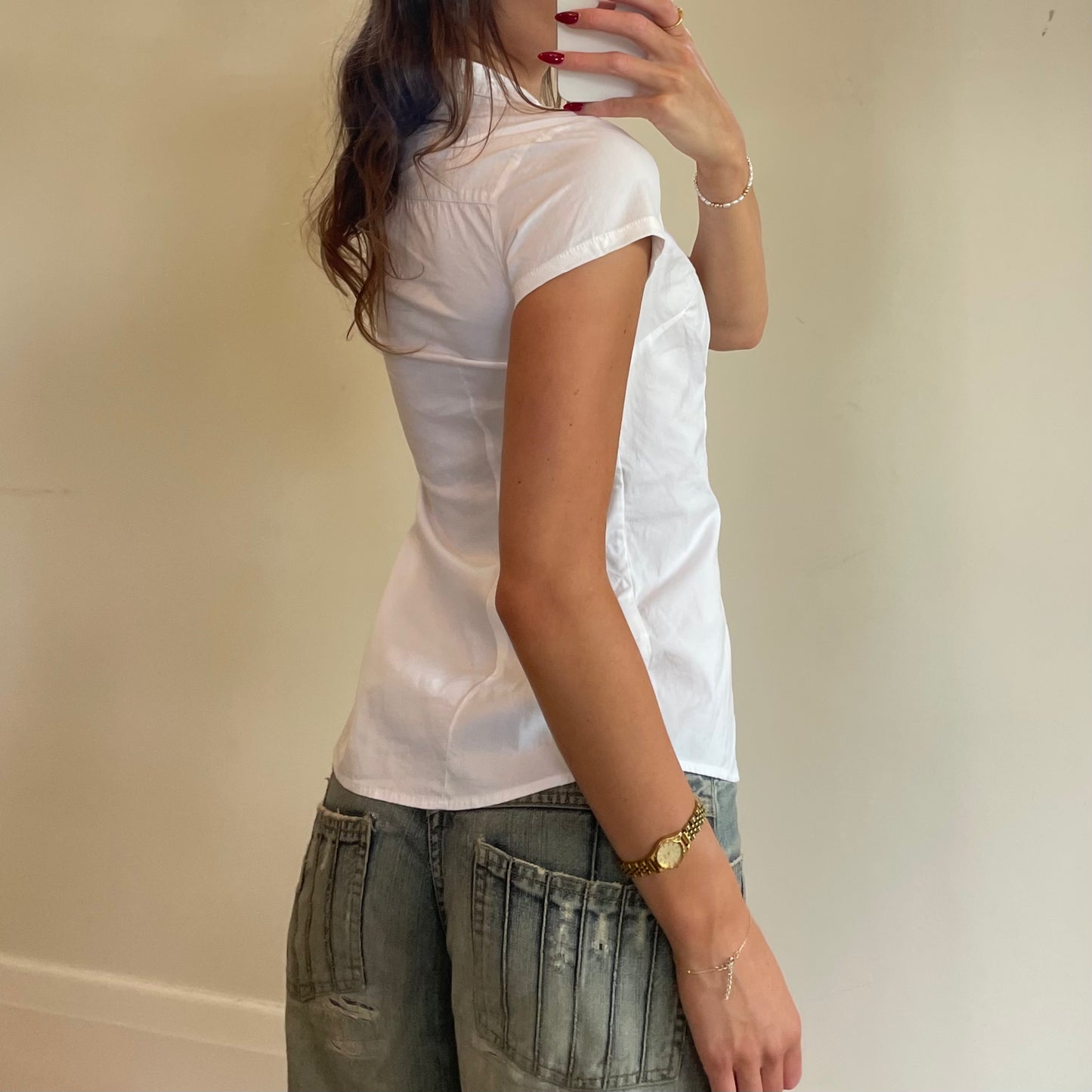 white button up shirt
