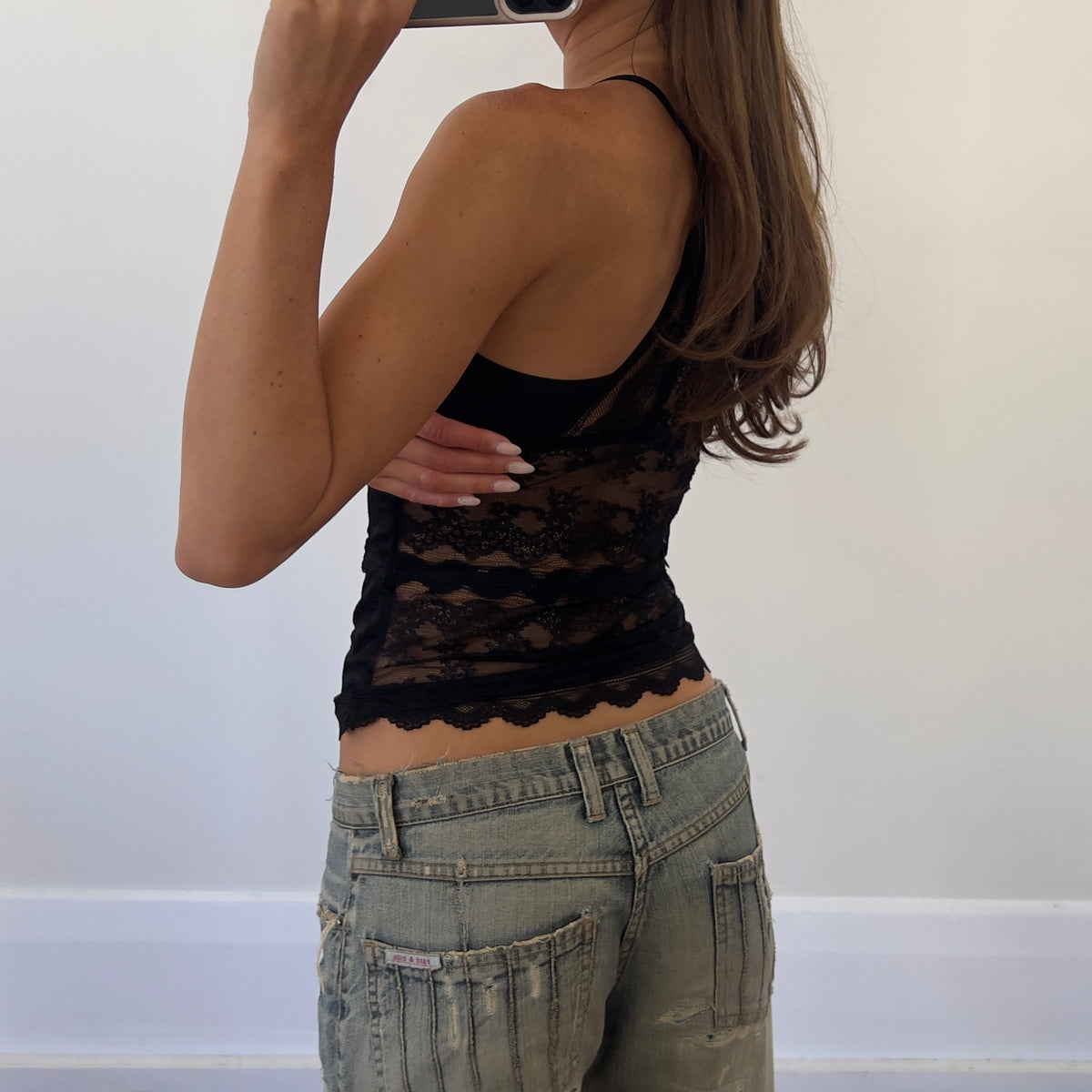 black lace cami
