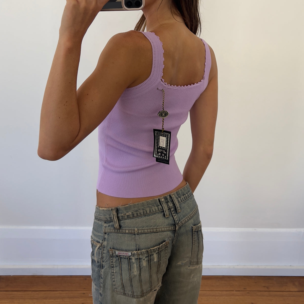 lilac knit tank