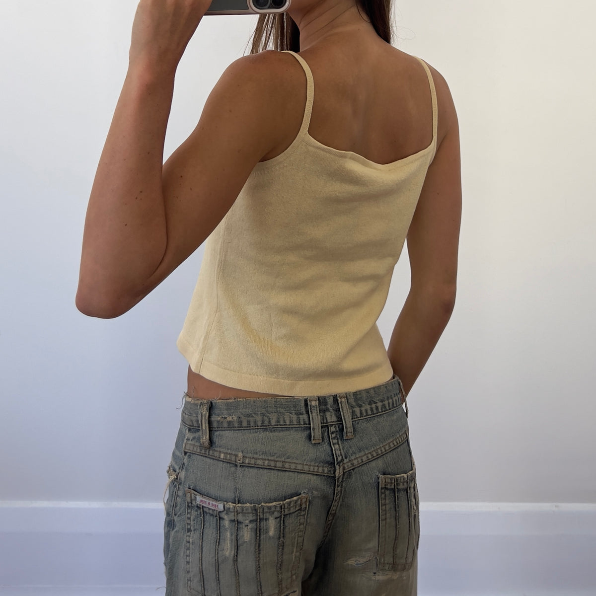 silk/wool cream tank