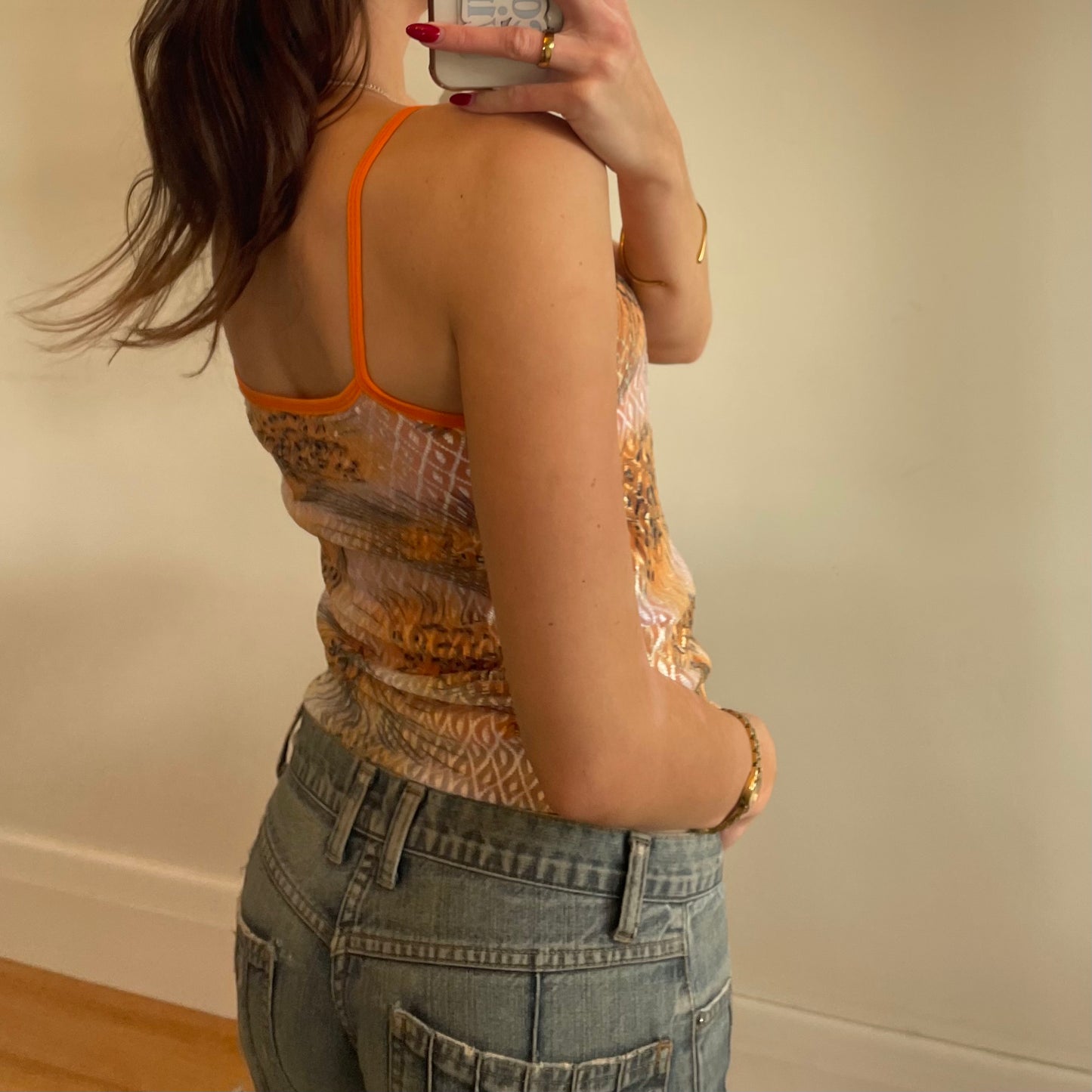 y2k orange cami