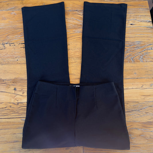 black flared trousers