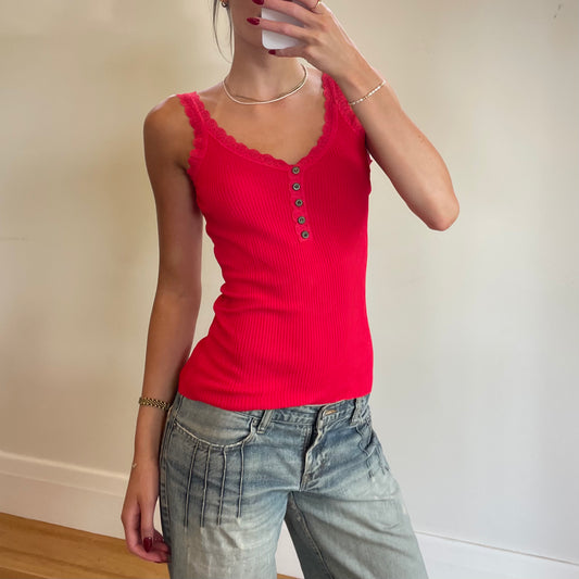 ribbed red cami
