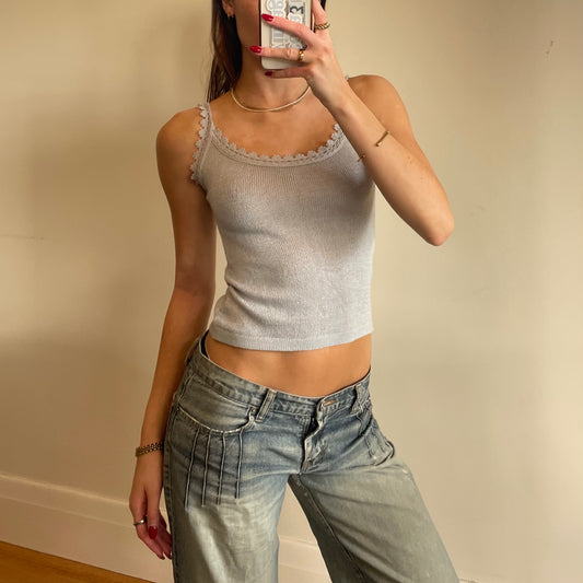 grey knit cami