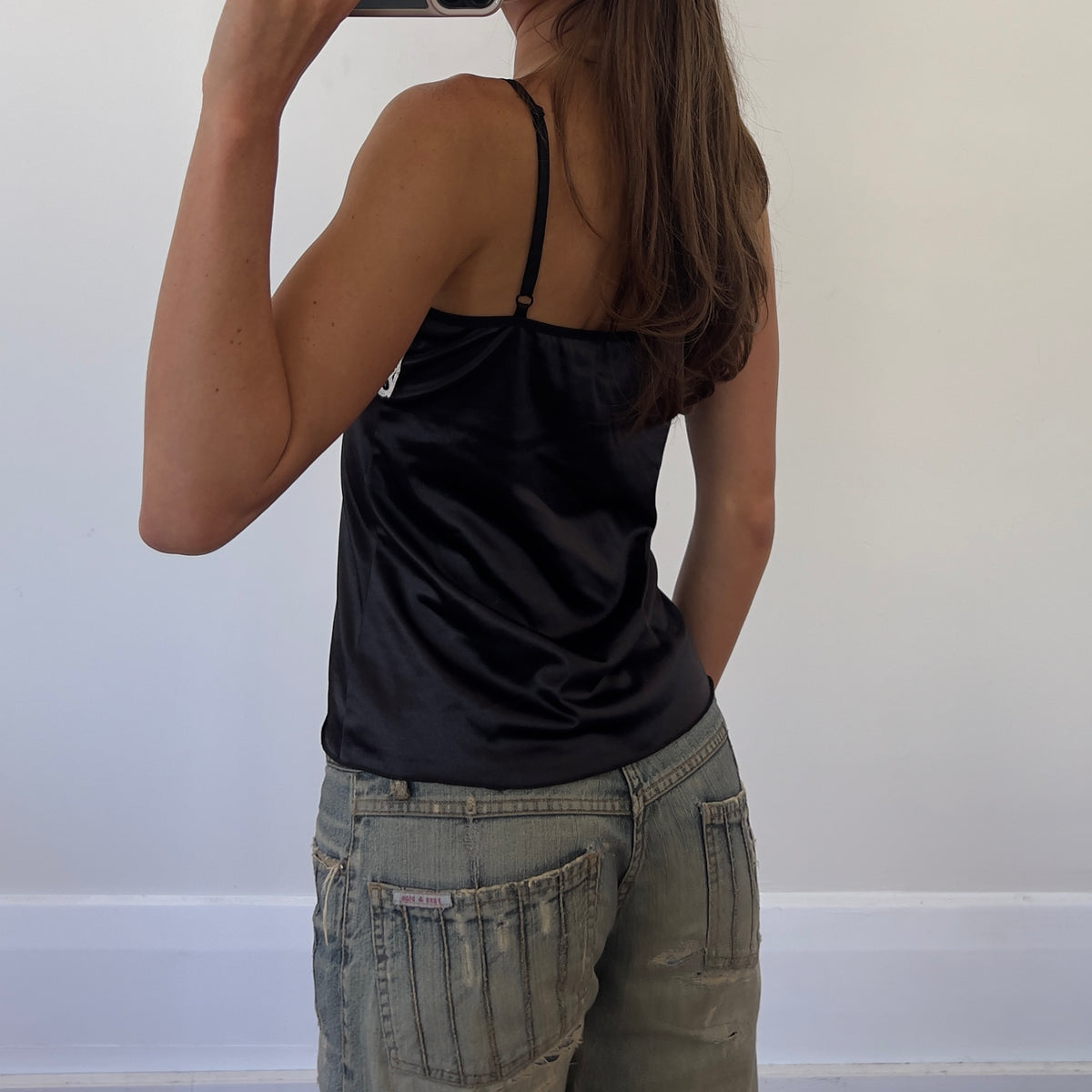 black/white lace cami