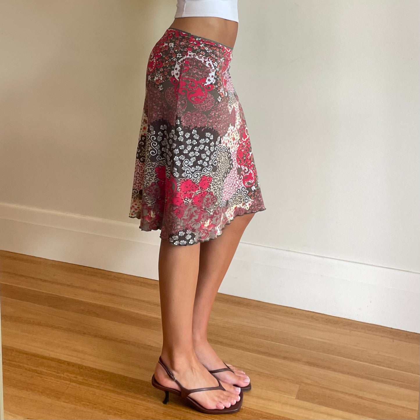 floral print midi skirt