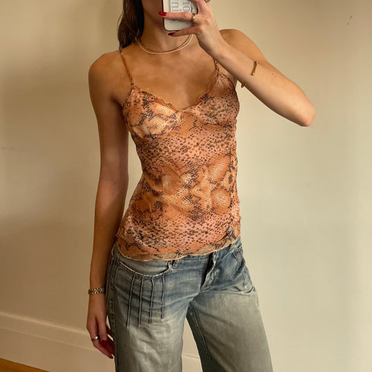 y2k snake print cami