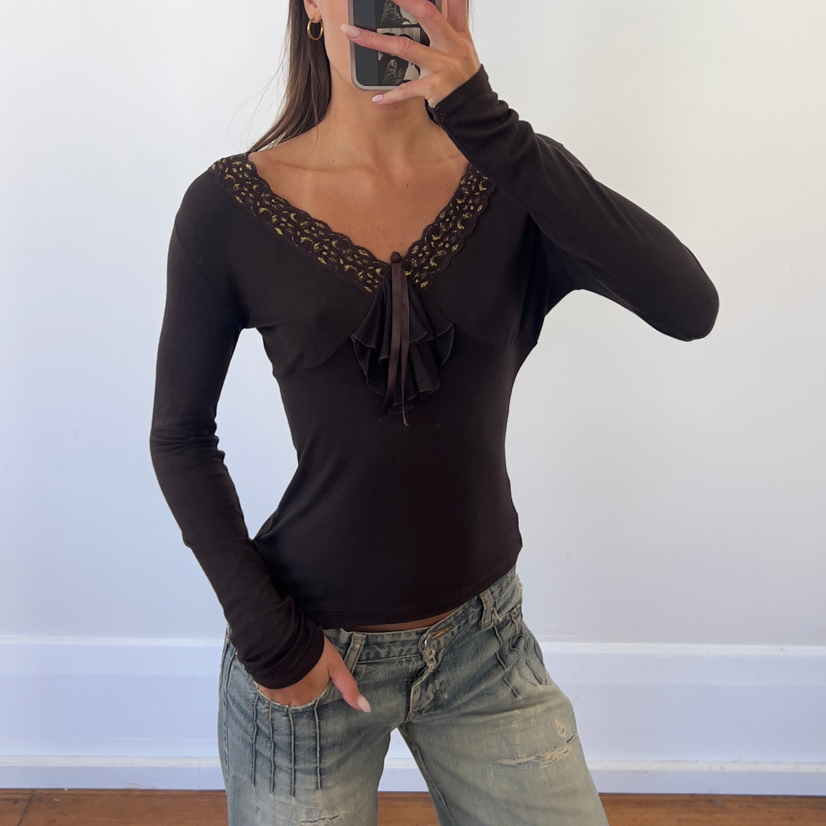 brown long sleeve