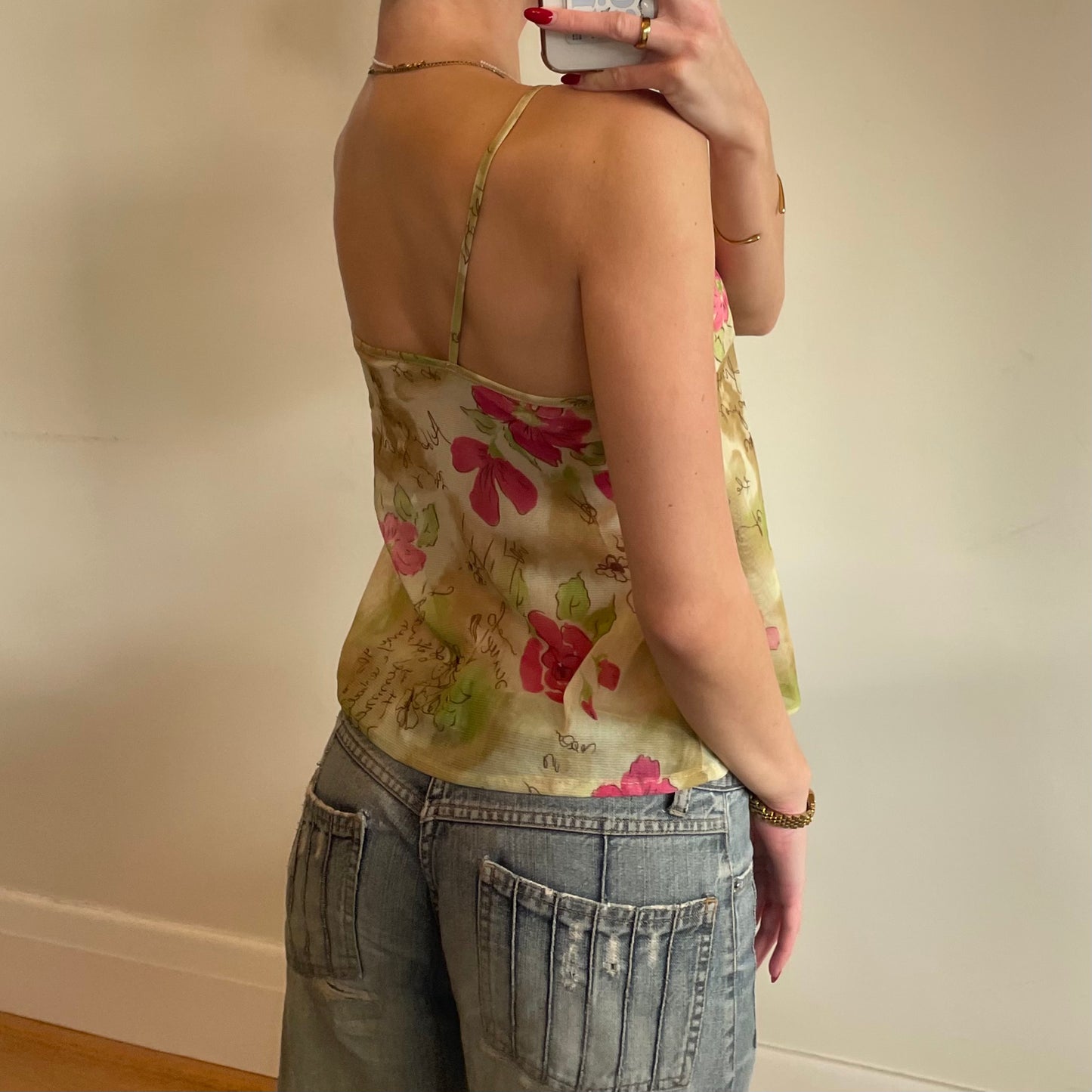 floral mesh cami