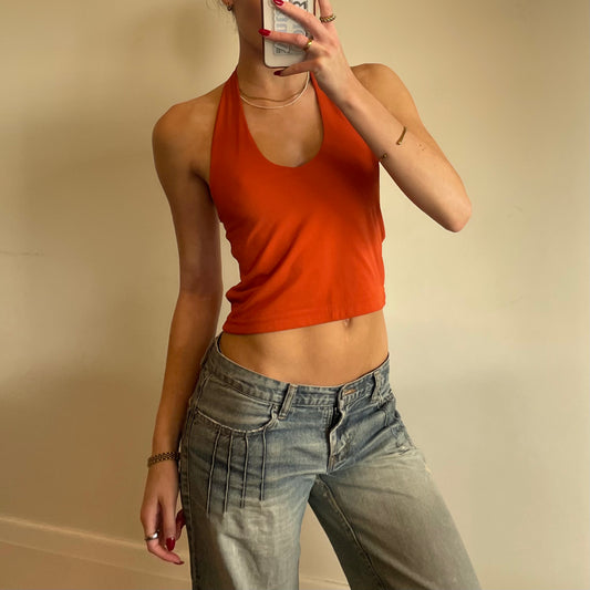 orange halter top