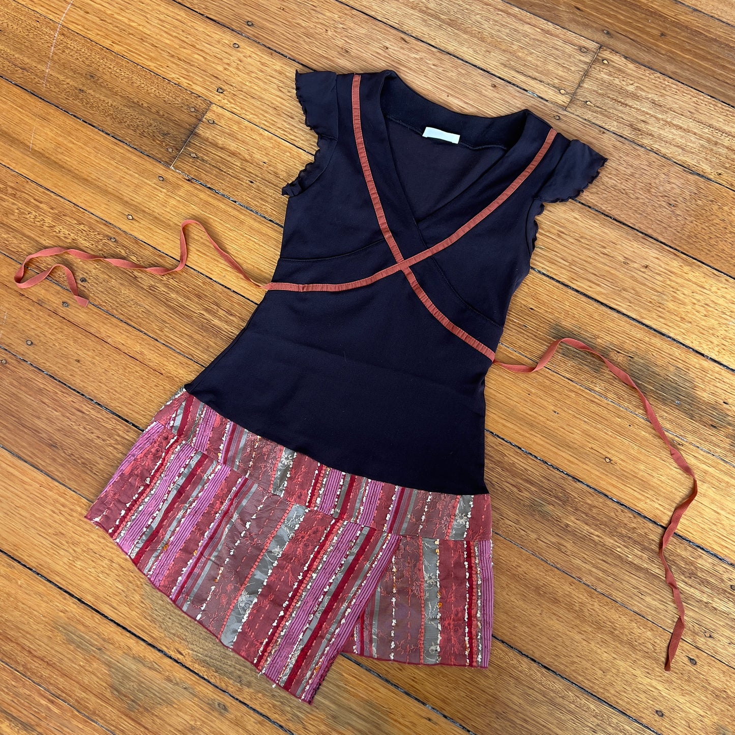 contrast fabric tunic