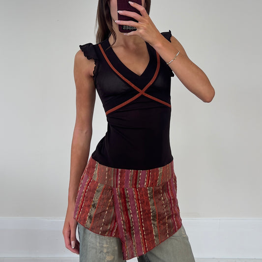 contrast fabric tunic