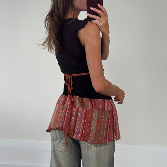 contrast fabric tunic